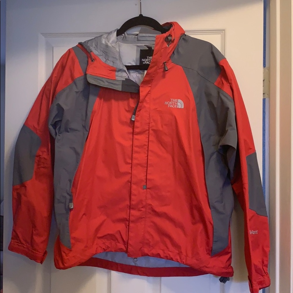 North Face Red and Grey Shell